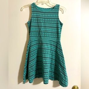 Teal Geometric Pattern Dress